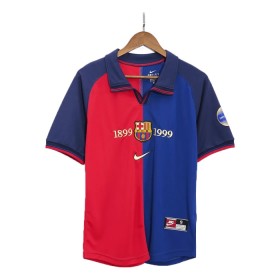 Jalkapallo Peliasut Barcelona 1999-00 Retro Koti Pelipaita Lyhythihainen